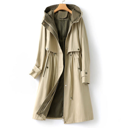 Zoe® | Trench con cappuccio, coulisse e maniche raglan