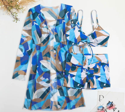 Olivia® | Top bikini 3 in 1 + pantaloni + kimono