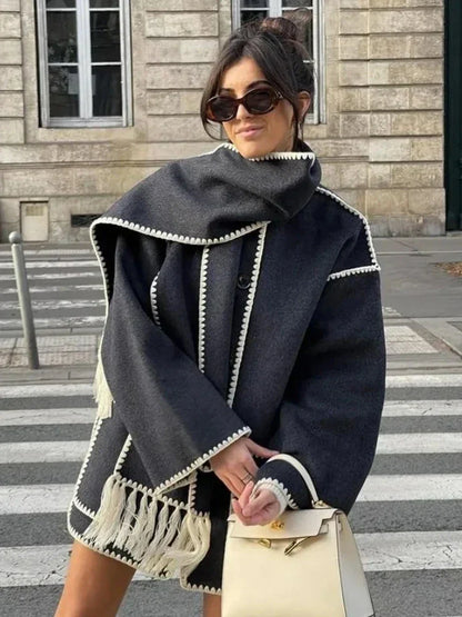 Yris® | Cappotto caldo con sciarpa