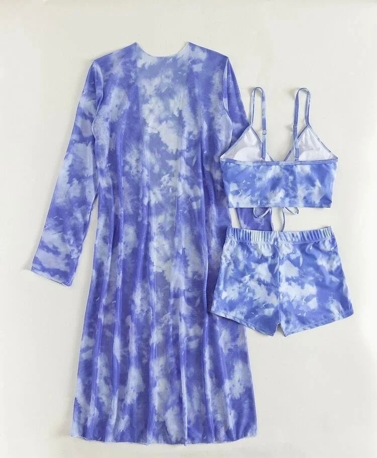Olivia® | Top bikini 3 in 1 + pantaloni + kimono