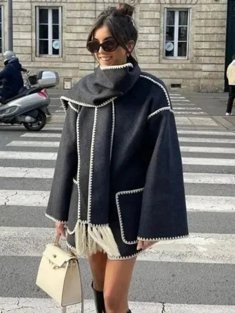 Yris® | Cappotto caldo con sciarpa