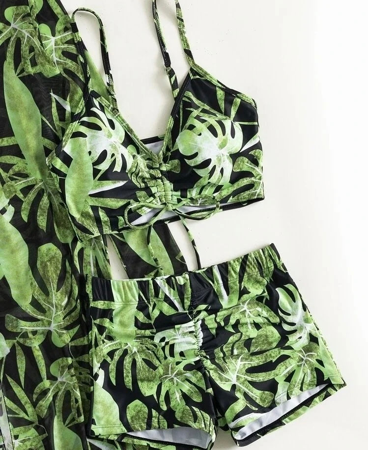 Olivia® | Top bikini 3 in 1 + pantaloni + kimono