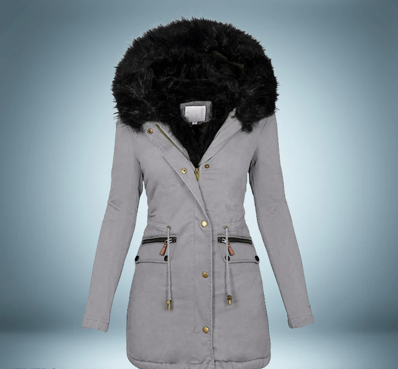 Virginia® | Parka elegante con collo in pelliccia