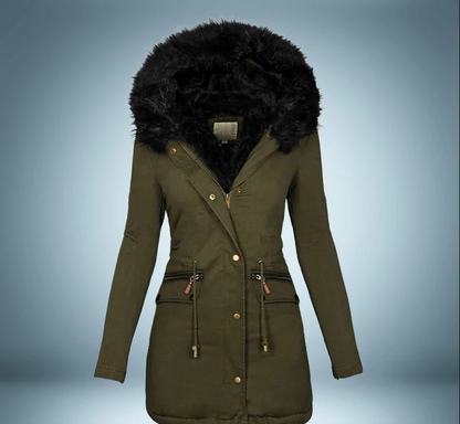 Virginia® | Parka elegante con collo in pelliccia