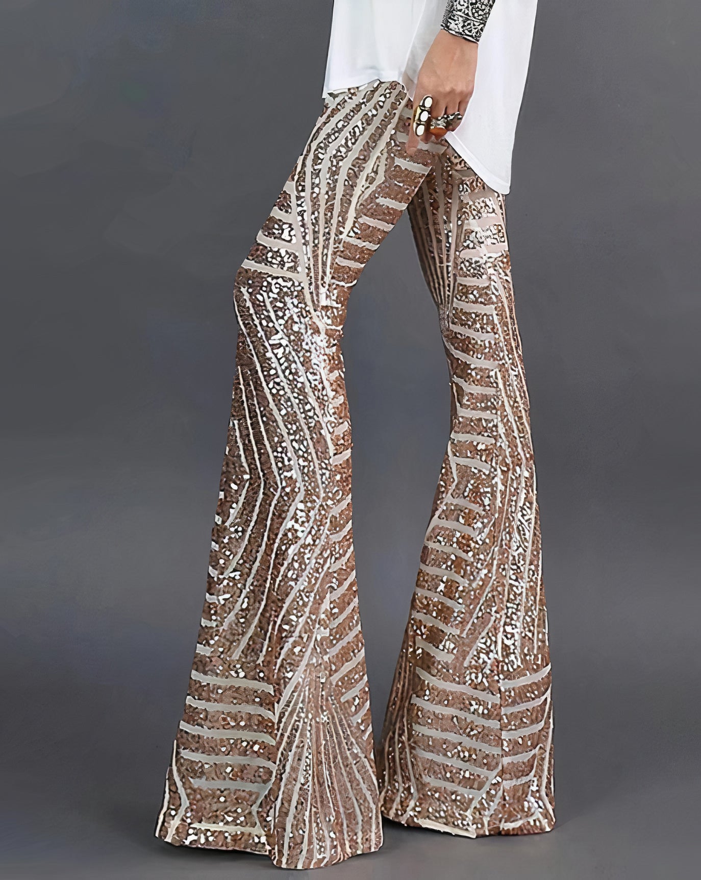 Yvonne® | Pantaloni svasati glitterati