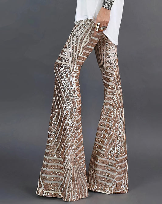 Yvonne® | Pantaloni svasati glitterati