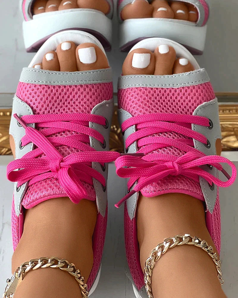 Rosa® | Sandali muffin ortopedici con cut-out e lacci