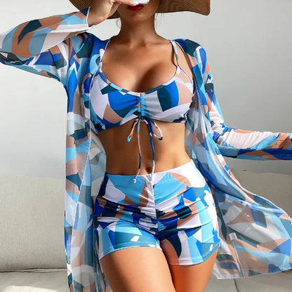 Olivia® | Top bikini 3 in 1 + pantaloni + kimono