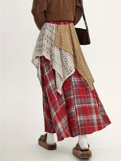Yolanda® | Gonna lunga a quadri in stile boho