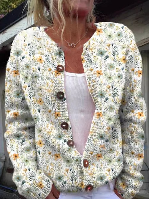 Yris® | Cardigan con motivo floreale