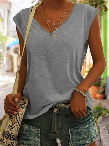 Emma - T-shirt in maglia con scollo a V