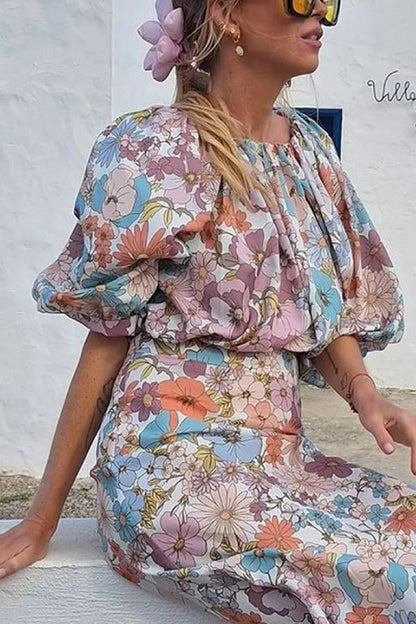 Zahira® | Completo top floreale in due pezzi e gonna per le vacanze