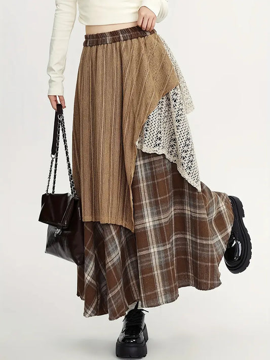 Yolanda® | Gonna lunga a quadri in stile boho