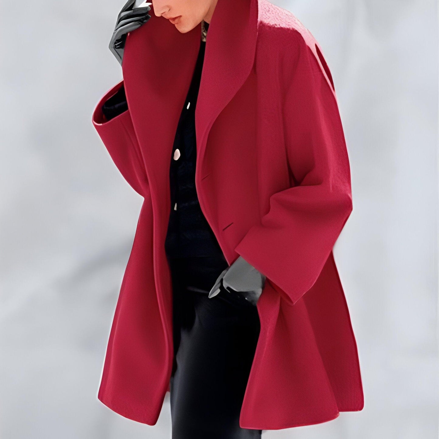 Abigail® | Cappotto in lana antivento con collo sciallato