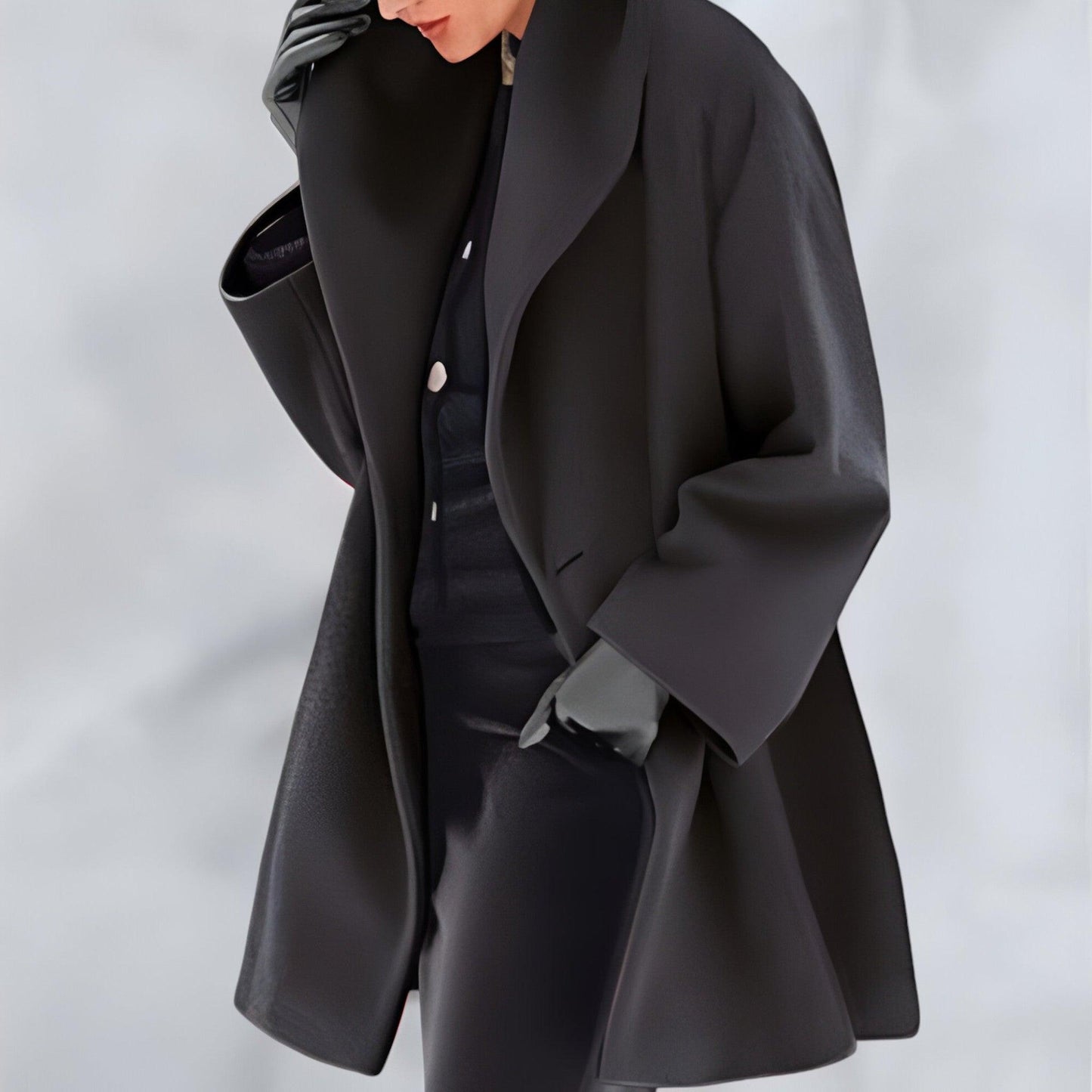 Abigail® | Cappotto in lana antivento con collo sciallato