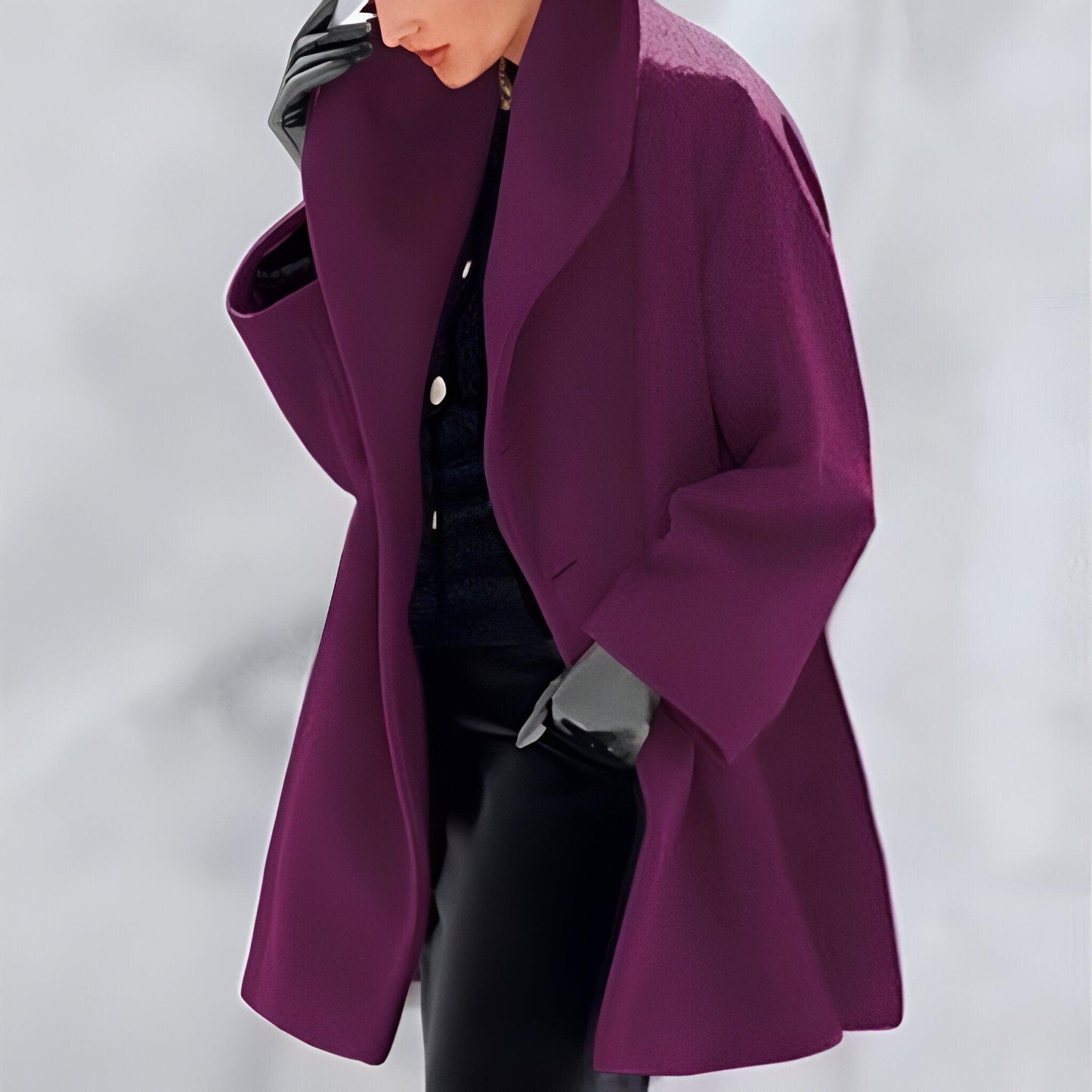 Abigail® | Cappotto in lana antivento con collo sciallato