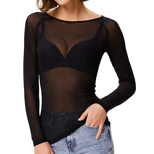 Yseult® | Top da donna in rete a maniche lunghe